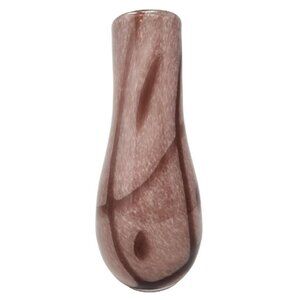 Vintage 12.5" Hand Blown Art Glass Vase Swirled Pink & Mauve Mid Century Style